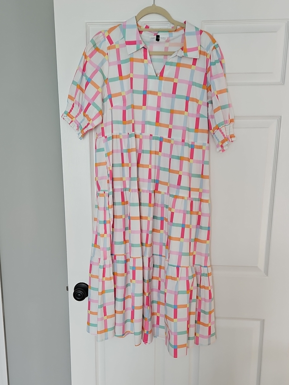 Multicolor Plaid Tiered Dress